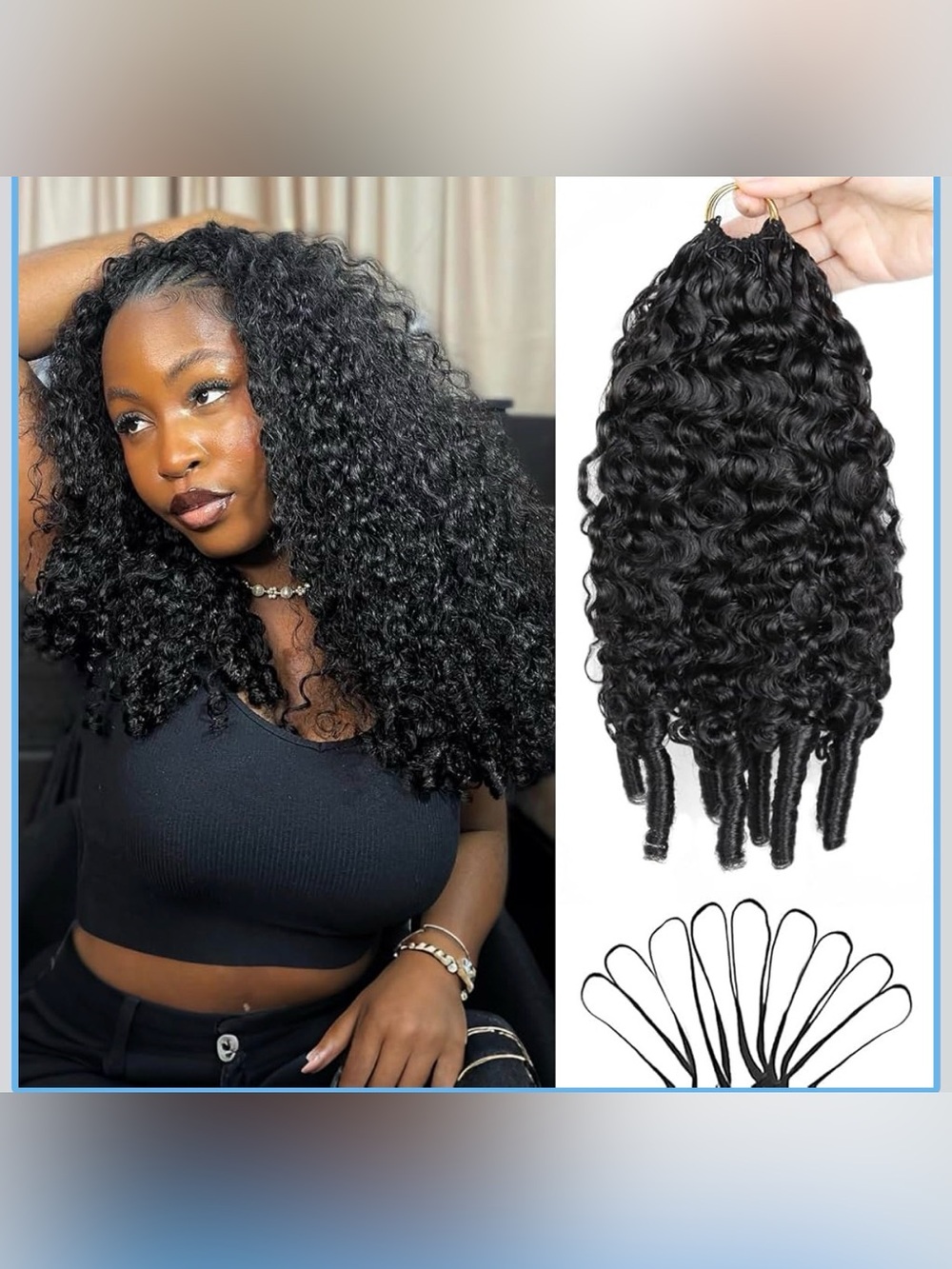 Burmese Curly Crochet Human Hair 18 Inch Knotless Pre-Separated Feather Crochet